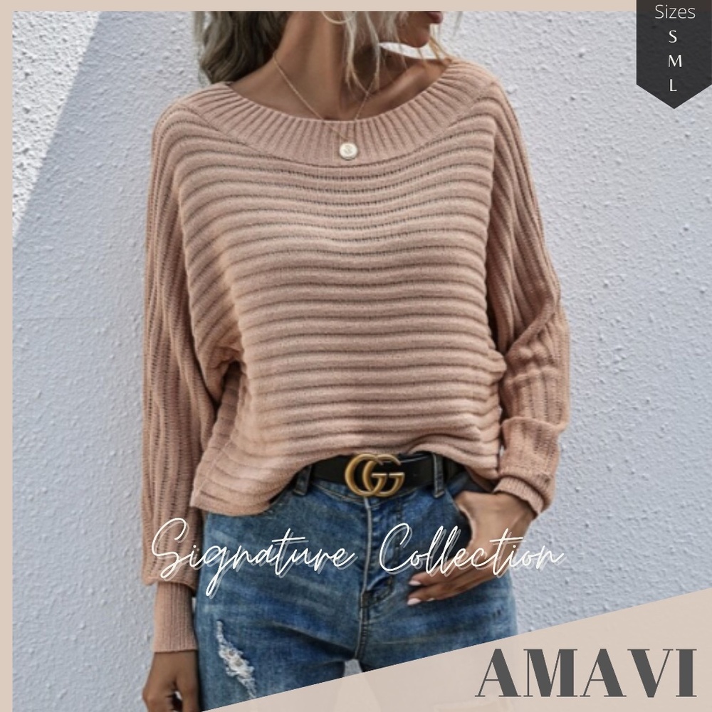 Captivating Sleeve Rib knit Crop Sweaters/Apricot